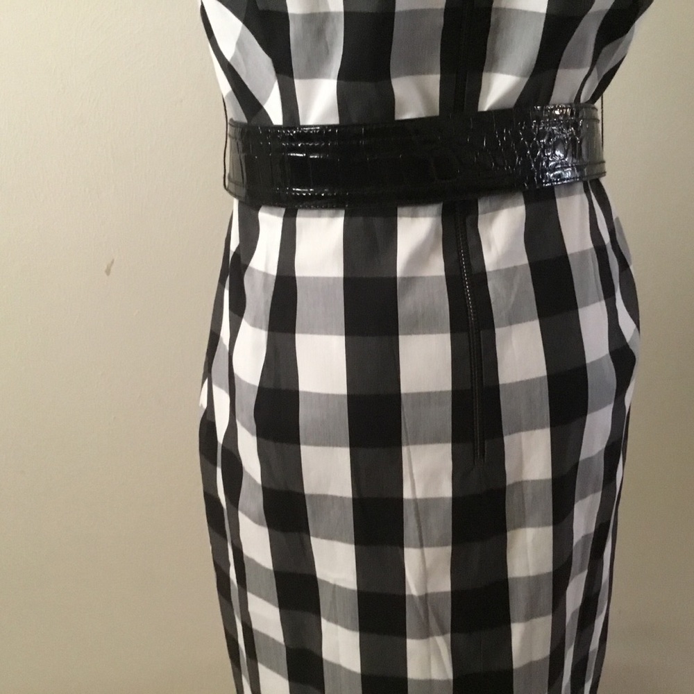 🌹HOST PICK🌹ANTONIO MELANI Black and White Plaid lined Mini Dress/ NWOT/ SZ 8 - Picture 5 of 11